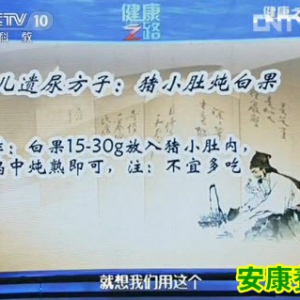 20130824《健康之路》视频和笔记:池晓玲讲白果,小儿遗尿,美容