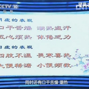 20130826《健康之路》视频和笔记:《怕冷怕热都是病(下)》高思华讲阳虚,阴虚,六味地黄丸,红 ...