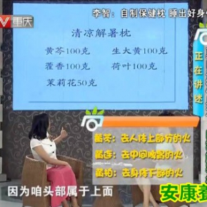 20130826爱尚健康视频和笔记:李智讲枕头,止痱枕,解暑枕,
