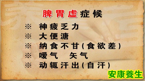 脾胃虚的症状