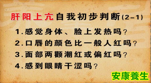 肝阳上亢自测