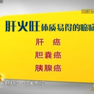 贵州卫视20131212养生视频和笔记：杨增良讲易得癌症的三大体质