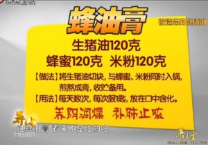 贵州卫视养生20131217视频和笔记：王凤岐讲治疗咽喉肿痛的猪油