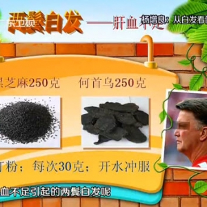 20140110健康有道视频和笔记:杨增良讲白发,乌发,少年白,风池穴
