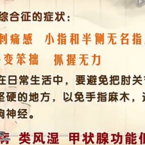 饮食养生汇20140602视频和笔记:张黎讲肘管综合征,尺神经的作用,麻花辣子鸡