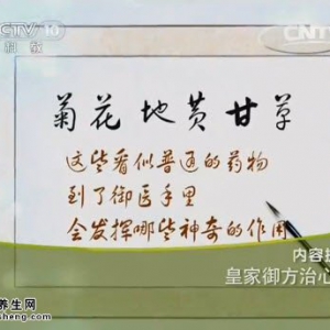 20140730《健康之路》视频笔记:张景春讲皇家御方治心慌、荷叶郁金粥