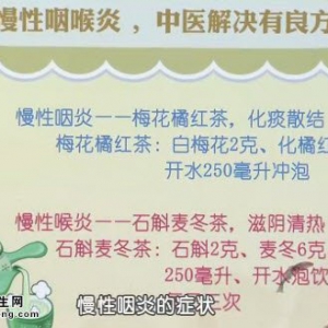 20140924饮食养生汇视频和笔记:刘钊讲咳嗽变异性哮喘的特点,慢性咽喉炎的代茶饮