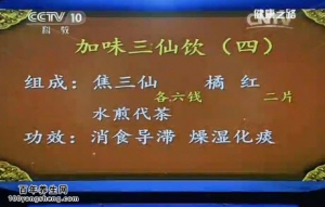 20141002《健康之路》陈勇讲加味三仙饮,焦三仙,健脾和胃茶,和脾代茶饮,健脾益气茶,香苓代 ...