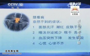 《健康之路》20150409视频笔记:颈椎病为何会致命 颈椎病伤脑后的表现 颈椎保健操