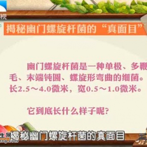 饮食养生汇20150508视频和笔记:幽门螺旋杆菌的危害及传播方式