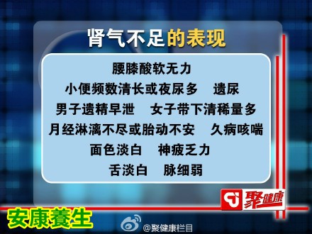 聚健康2015年6月22日:贾海忠讲《医圣仲景食疗方5》肾气不足的表现及调理