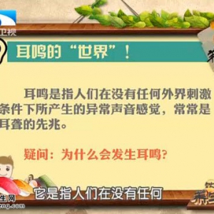 饮食养生汇20150624视频和笔记:李永新讲耳鸣的类型 耳鸣的分级 耳鸣的原因