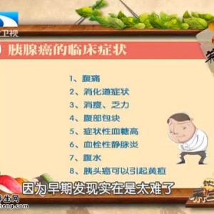 饮食养生汇20150910视频和笔记:朱岭讲胰腺癌的早期症状和治疗