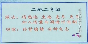 《健康之路》20151115视频笔记:二地二冬酒 补肾药酒的泡制 补肾药酒的饮用方法