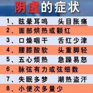 聚健康20160204视频笔记:辨清体质防肿瘤（5）阴虚的症状表现及调理、枸杞青鸭羹